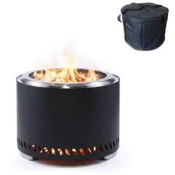 Relaxdays Feuerschale ohne Rauch Ø 49,5 cm Schwarz