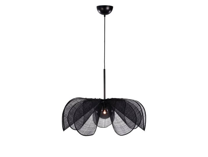 Suspension florale 1xE27 noir et fumé