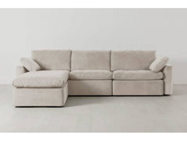 Model 13 4-Sitzer-Sofa mit Chaiselongue links, Kreideweiß
