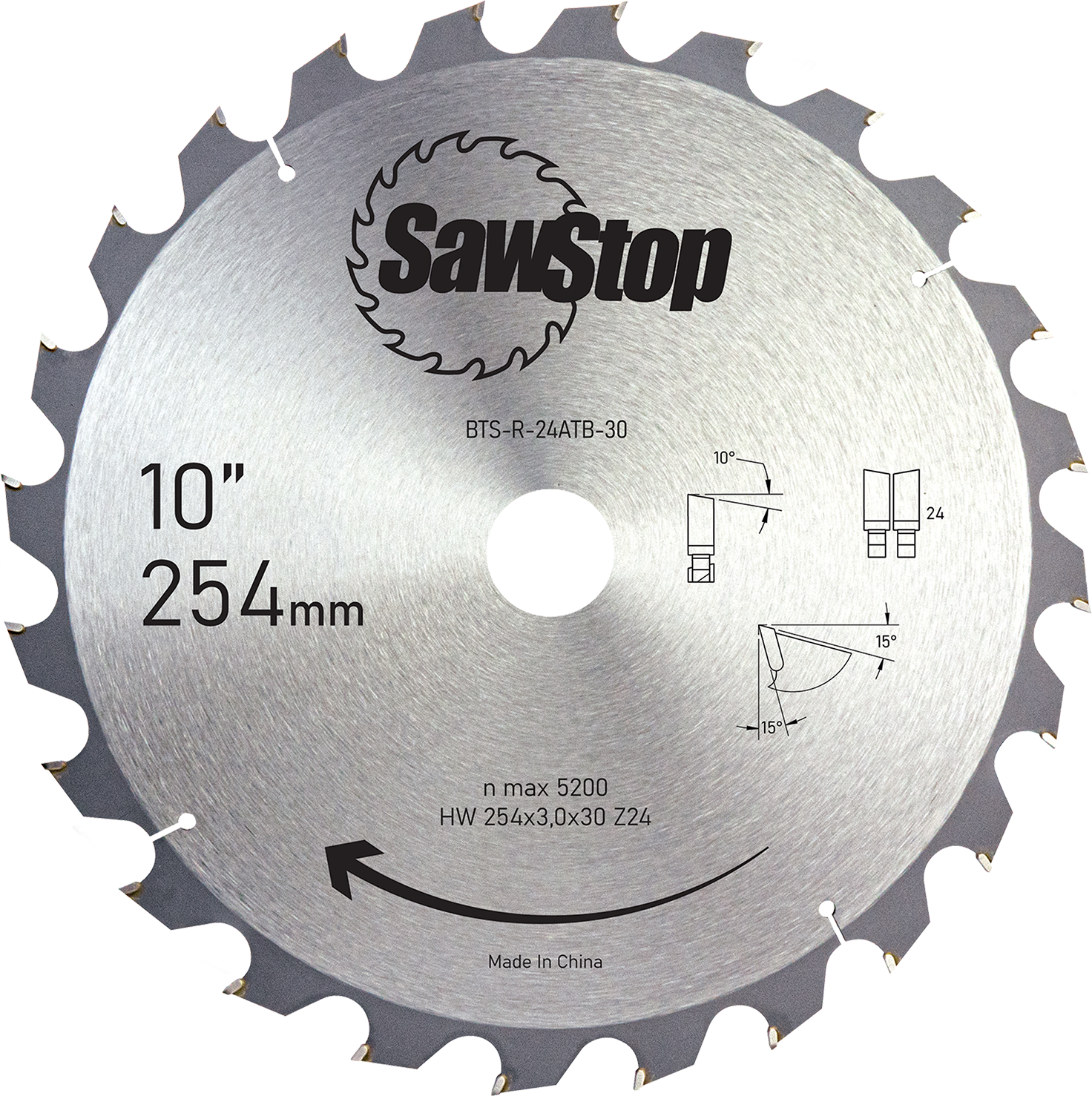 SawStop Europe TTS Europe SE SawStop Sägeblatt 254x3,0x30, WZ=24