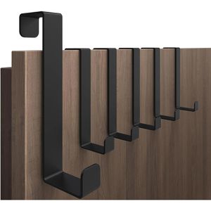 4smile Türhaken für Außenseite, schwarz, aus Edelstahl, zum Einhängen, 6 Stück