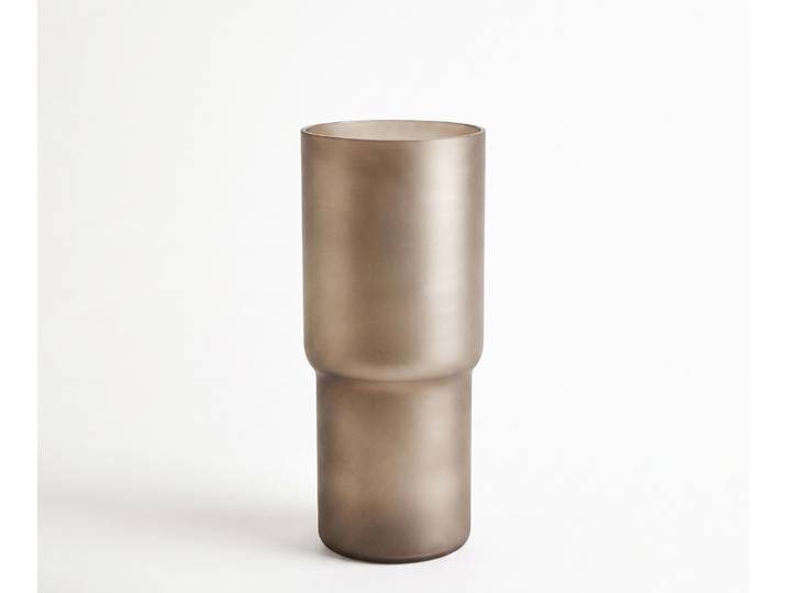 DELIFE Vase Columna B18 x T18 x H40 cm Glas Opal Mundgeblasen, Wohnaccessoires