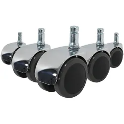 hjh OFFICE Stuhlrollen 5x ROLO LUX 11mm/50mm Metall, Kunststoff