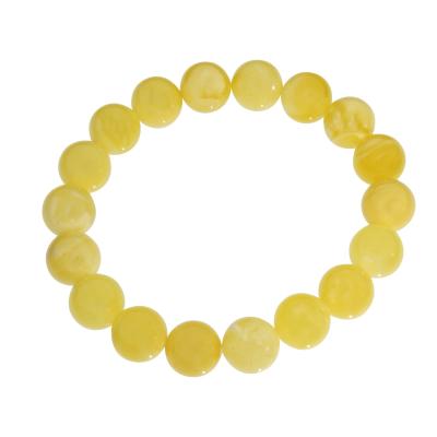 Armband OSTSEE-SCHMUCK "Ostsee-Schmuck Armband Kugel 11 mm Armband Kugel 11 mm", gelb, Armbänder, Damen, 19cm, Bernstein, Armband