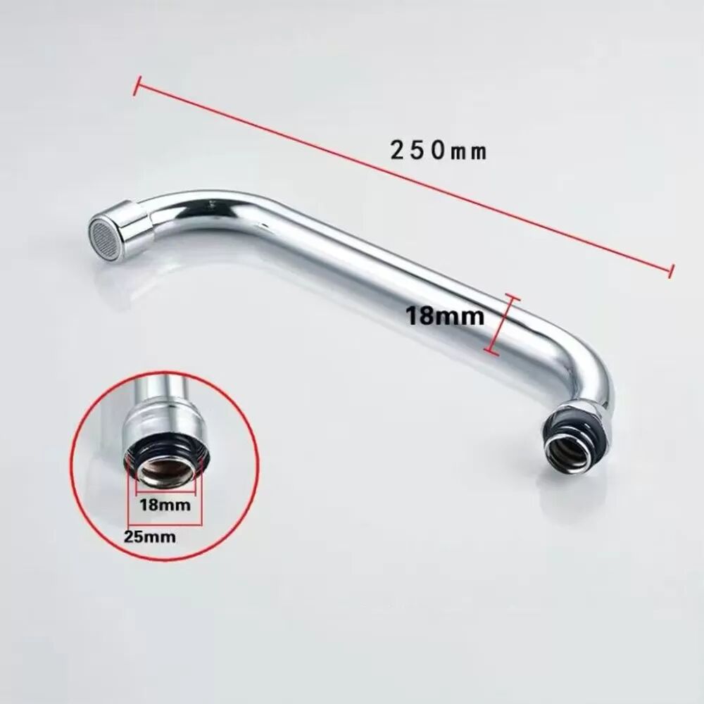 INF Tuyau de Sortie de Robinet en Acier Inoxydable - 18mm Horizontal avec Écrou en Laiton 25mm