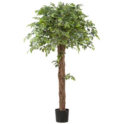Kunstpflanze CREATIV GREEN "Ficus benjamina", grün, H:175cm, Kunststoff, Kunstpflanzen, Kunstpflanze, mit lianenartigem Stamm