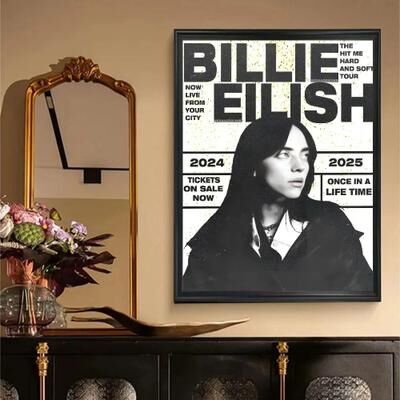 Uplift Picks Billie Eilish Vintage Poster Retro Kraft Paper Music Wall Decor Sticker 05 30x40 Cm