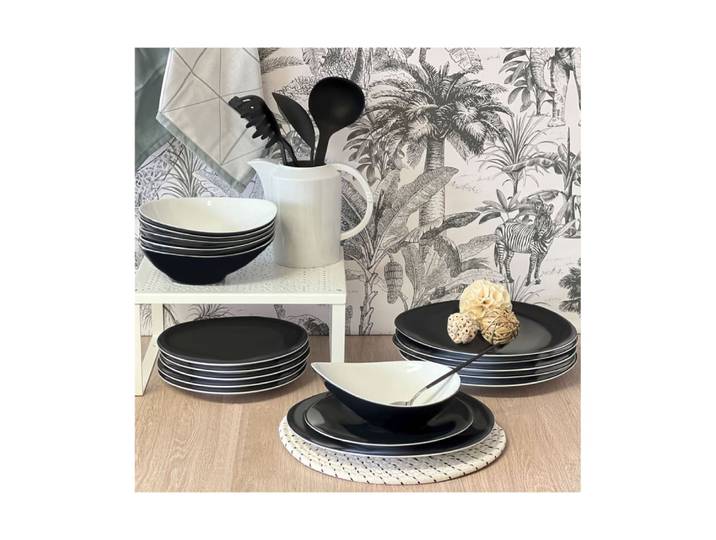 Assiette creuse en porcelaine noir