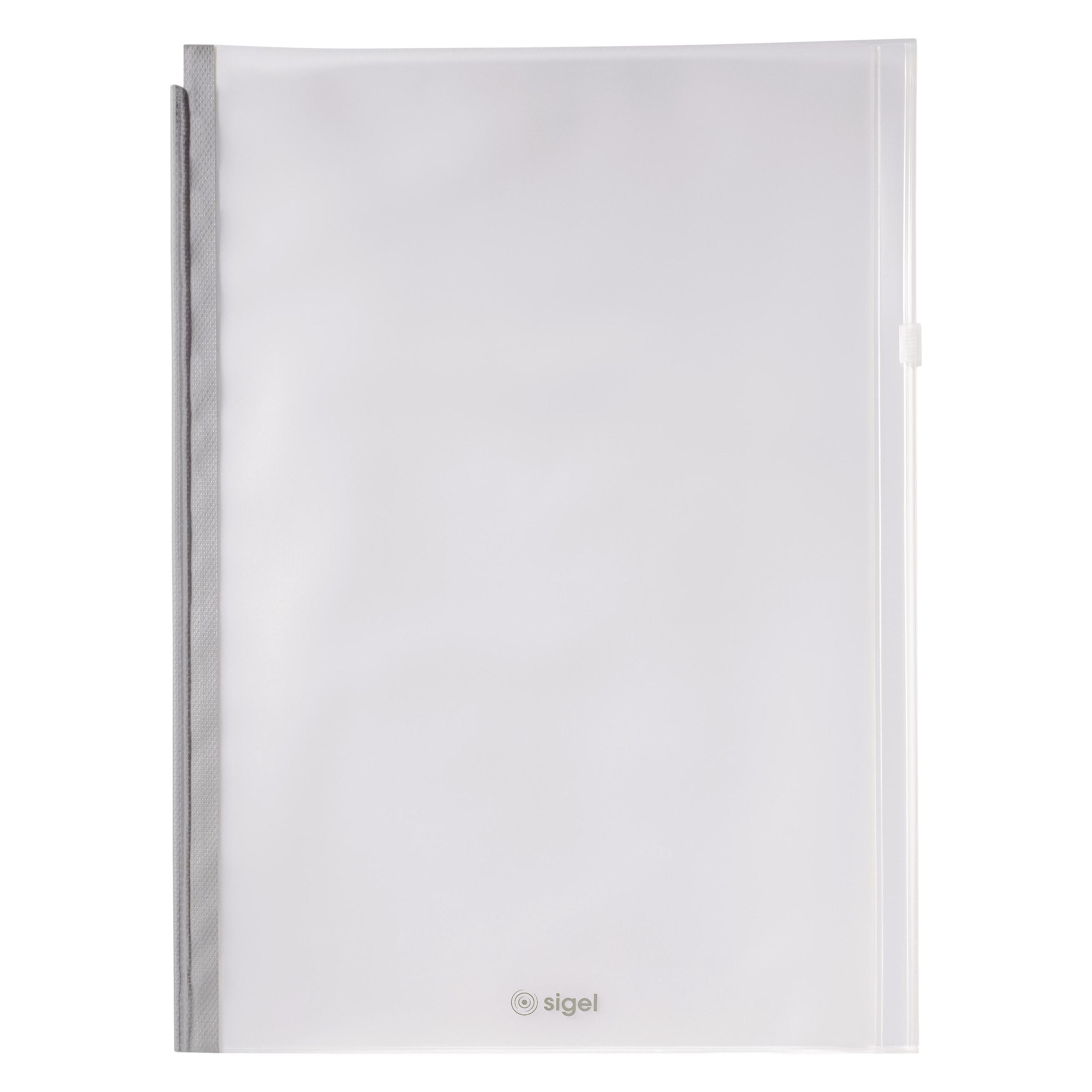 Sigel Sichthülle Flex A4 mit Zip-Verschluss, Grau (A4) (CF302)