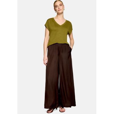 Stoffhose ZERO "Damen", Damen, Gr. 38, Normalgrößen, braun (chocolate plum), Jersey, Obermaterial: 100% Polyester, figurbetont lang, Hosen Stoffhose, Material