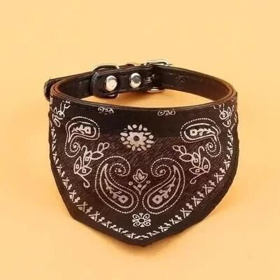 Inspired Finds Adjustable Pet Bandana Collar With Stylish Necktie Scarf For Cats And Dogs black