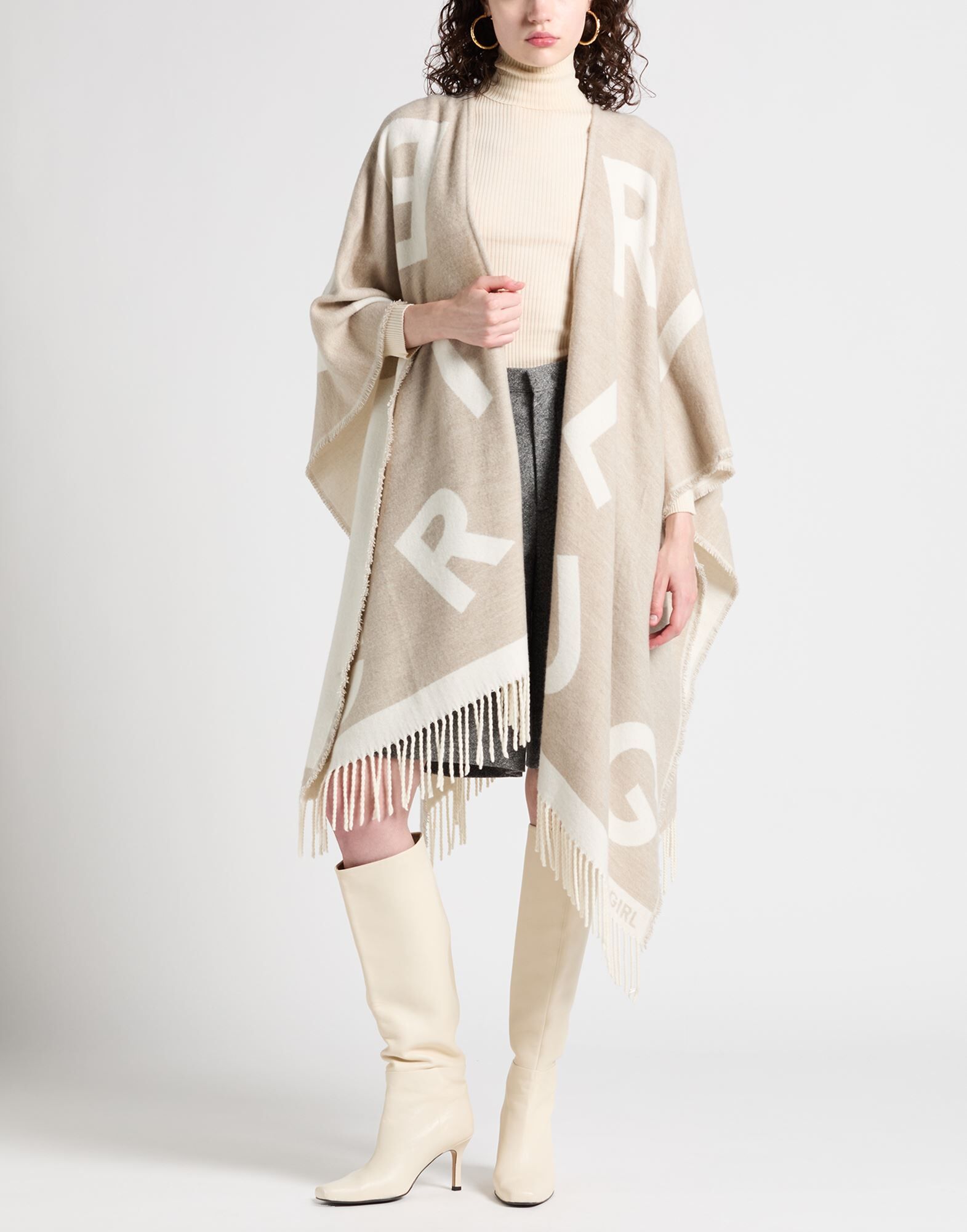 Blugirl Poncho Mujer Beige ONESIZE Mujer