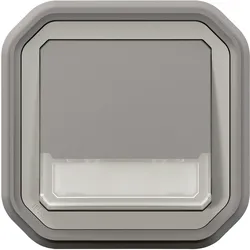 Legrand Plexo New Feuchtraum-Umschalt-Drucktaster, beleuchtet, mit Beschriftungshalter, Schalter + Taster, Grau