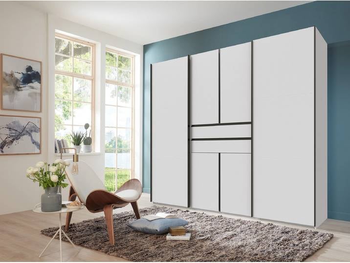 Drehtürenschrank 250cm Weiß/Weiß
