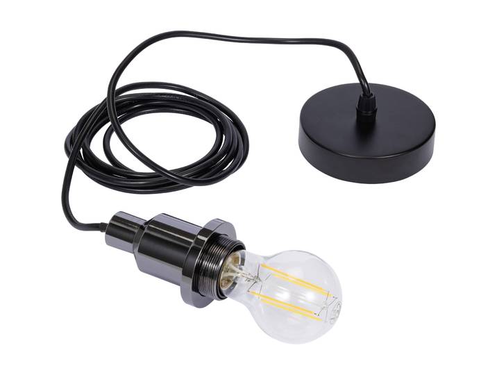 Lampenfassung Industrial chrom/schwarz Metall E27 - Lampenfassung