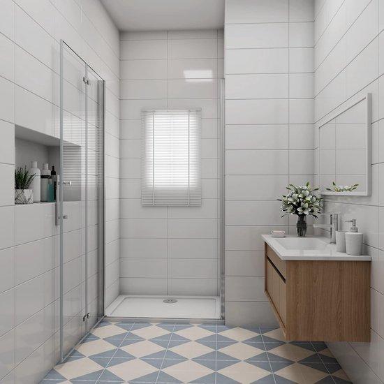 Famanu Falt-Duschkabine 76x185cm - 6mm Sicherheitsglas mit Antikalkbeschichtung
