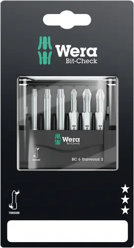 Wera Mini-Check Phillips Pozidriv TORX, 50 mm 05073638001 Bit-Set 6teilig Kreuzschlitz Phillips, Kreuzschlitz Pozidriv, Innen-TORX