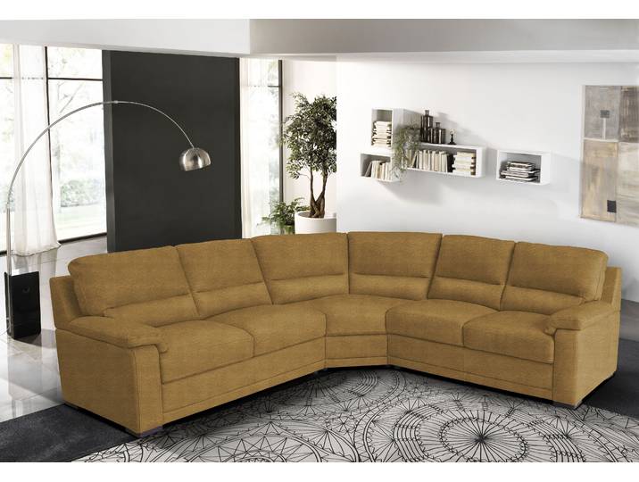 Ecksofa, Luxus-Microfaser CASHMERE, Gelb, 266×246 cm, Modern, EGOITALIANO