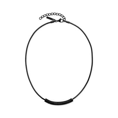 Kette mit Anhänger LIEBESKIND BERLIN "Twist", schwarz, Halsketten, Damen, Edelstahl, L: 45 B: 5mm, B:5mm