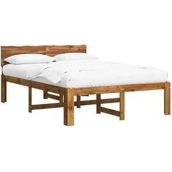 vidaXL, Bett, Doppelbettgestell mit Kopfteil ROSTOCK Natur 135 x 190 cm (135 x 190 cm)
