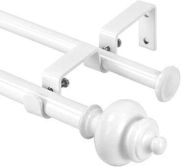 Urbanest Modern Round Urn Adjustable Drapery Double Curtain Rod