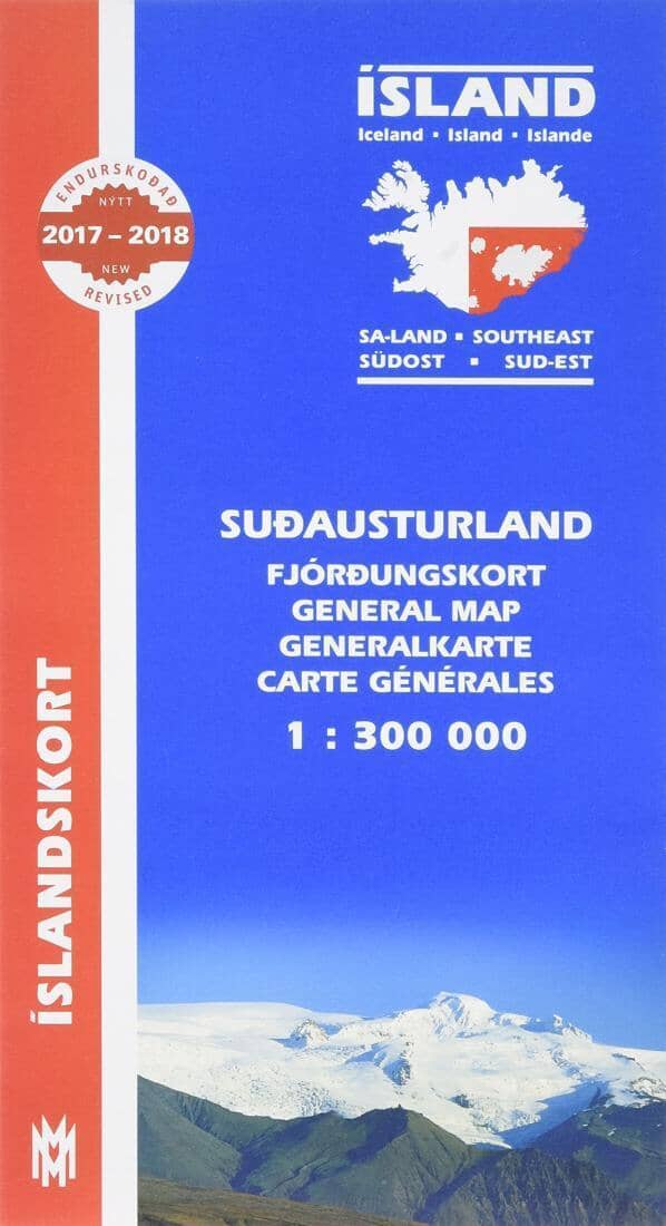 Carte du sud-est de l'Islande   Mal og menning
