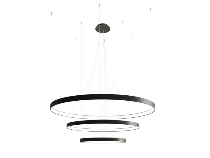 Lustre aluminium noir h 150 cm
