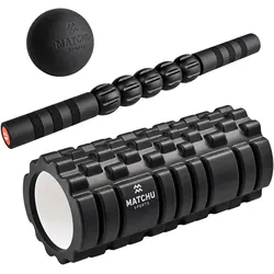 Matchu Sports Masage Roller Set 3 in 1 - EVA-Schaumstoff, Gummi, Kunststoff