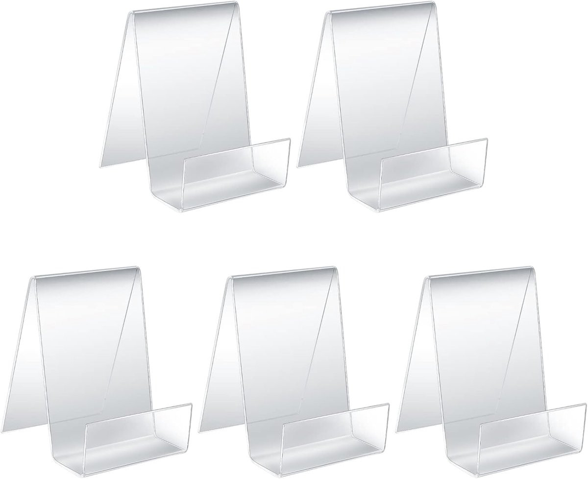 EXCITAT Boekenplank van helder acryl - 5-pack - Kantelbare bureaustandaard en tablethouder