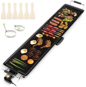 Costway 39.5 Inch Extra Large Electric Griddle with 2 Cooking Surface and Adjustable Temperatures