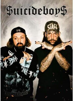 Inspired Finds Vintage Suicideboys Album Canvas Poster Hip Hop Wall Art Room Decor cross arms Duo 19.7x27.6in Unframed