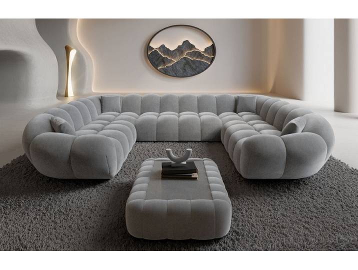 XXL Wohnlandschaft Maleron Panorama U-Form aus Stoff