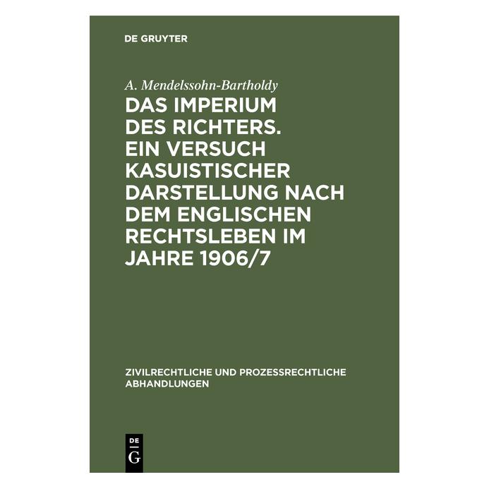 De Gruyter Mendelssohn-Bartholdy:Das Imperium des (Deutsch, Hardcover, A. Mendelssohn-Bartholdy, Albrecht Mendelssohn-Bartholdy) (67774242)