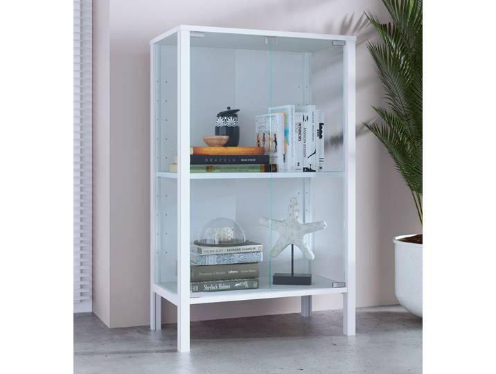 Vitrine sur pied Jensol 60cm Blanc/Blanc