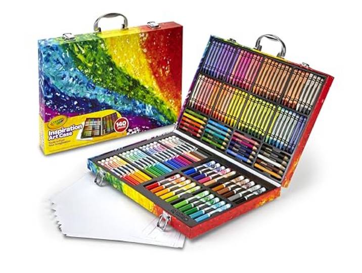 Crayola Inspiratie Kleurkoffer, Kleurkoffer met 140 Onderdelen, Geschikt Voor Kinderen Van 5-10 Jaar