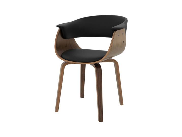 Chaise en cuir synthétique noir