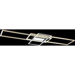 Trio 620010408 LED-Deckeneinbauleuchte Irvine 1x60W | 7100lm | 3000K-6500K - dimmbar, Memoryfunktion, Nachtmodus, Fernbedienung, Messing