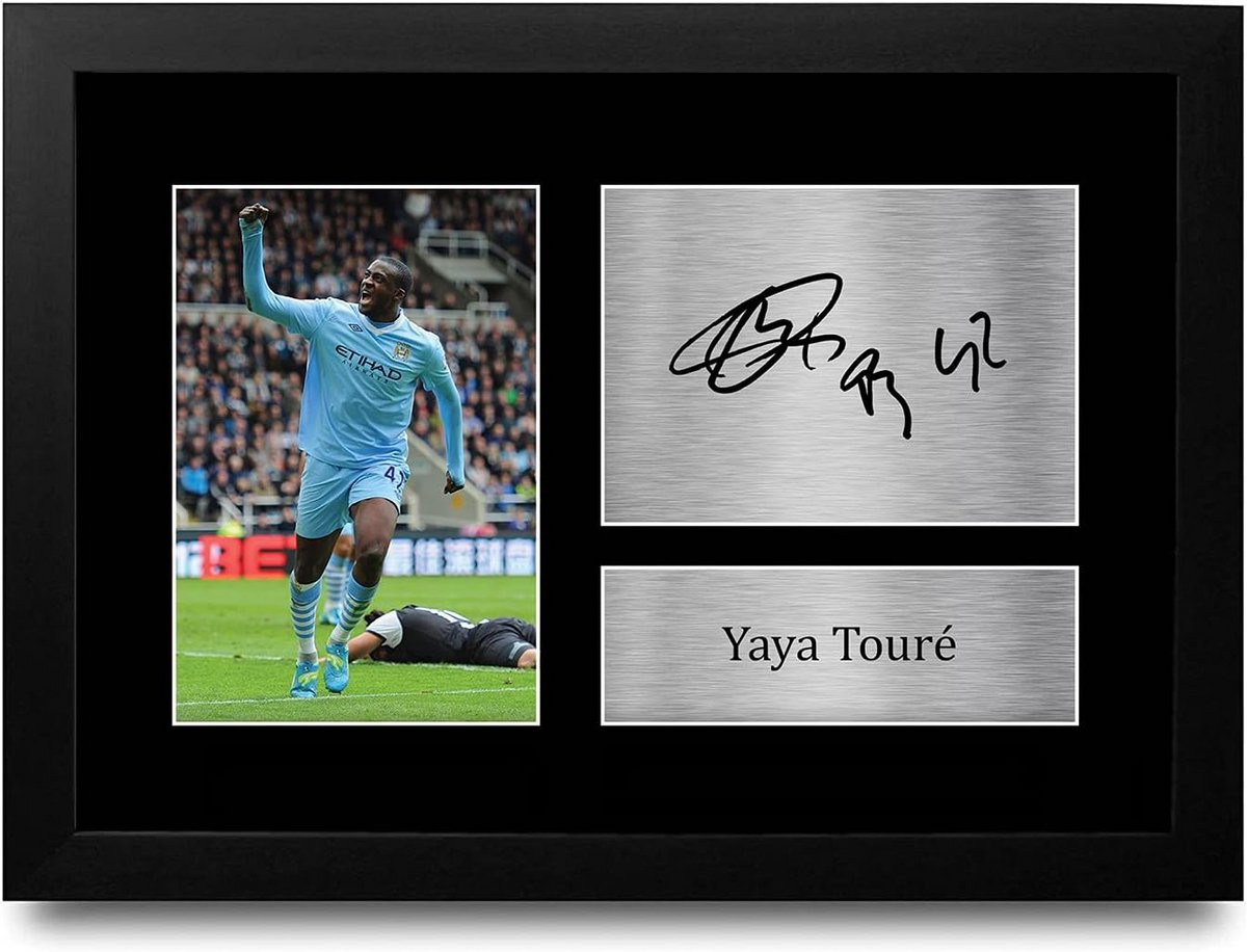 Ingelijste A4 Foto met Gesigneerde Handtekening voor Voetbalfans