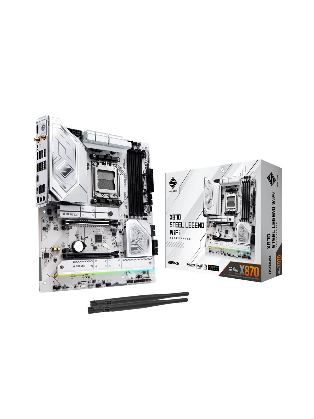 ASRock X870 STEEL LEGEND WIFI Mainboard - AMD X870 - AMD AM5 - DDR5 RAM - ATX