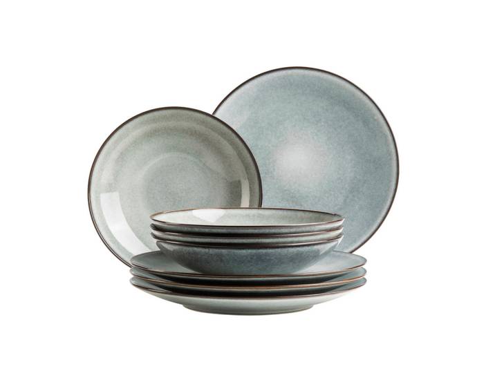 Mäser Tafelservice Smoky'S; Grün, Keramik, 8-teilig, Made in Europe, Essen & Trinken, Geschirr, Geschirr-Sets, Tafelservice