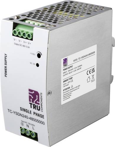 TRU COMPONENTS TC-13807996 Hutschienen-Netzteil (DIN-Rail) 48 V/DC 5A 240W Anzahl Ausgänge:1 x Inhalt 1St.