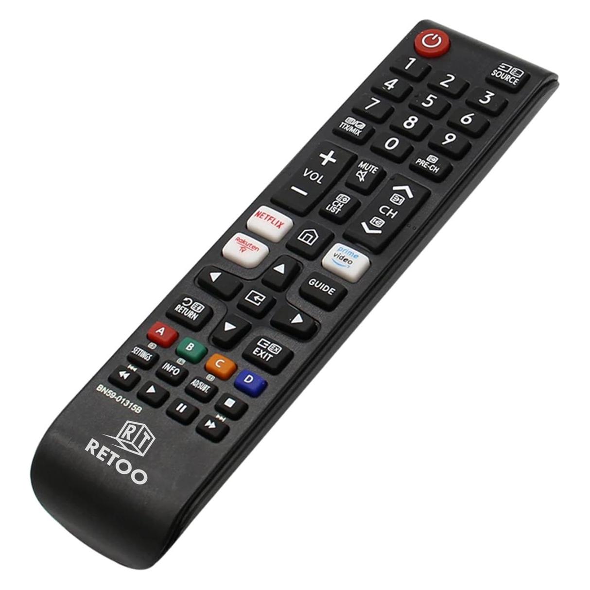 Retoo Universal-Fernbedienung für Samsung-TVs mit Smart-Netflix - Netflix- und Amazon-Prime-Taste E349 (Universal Fernbedienung, Infrarot) (78009872)
