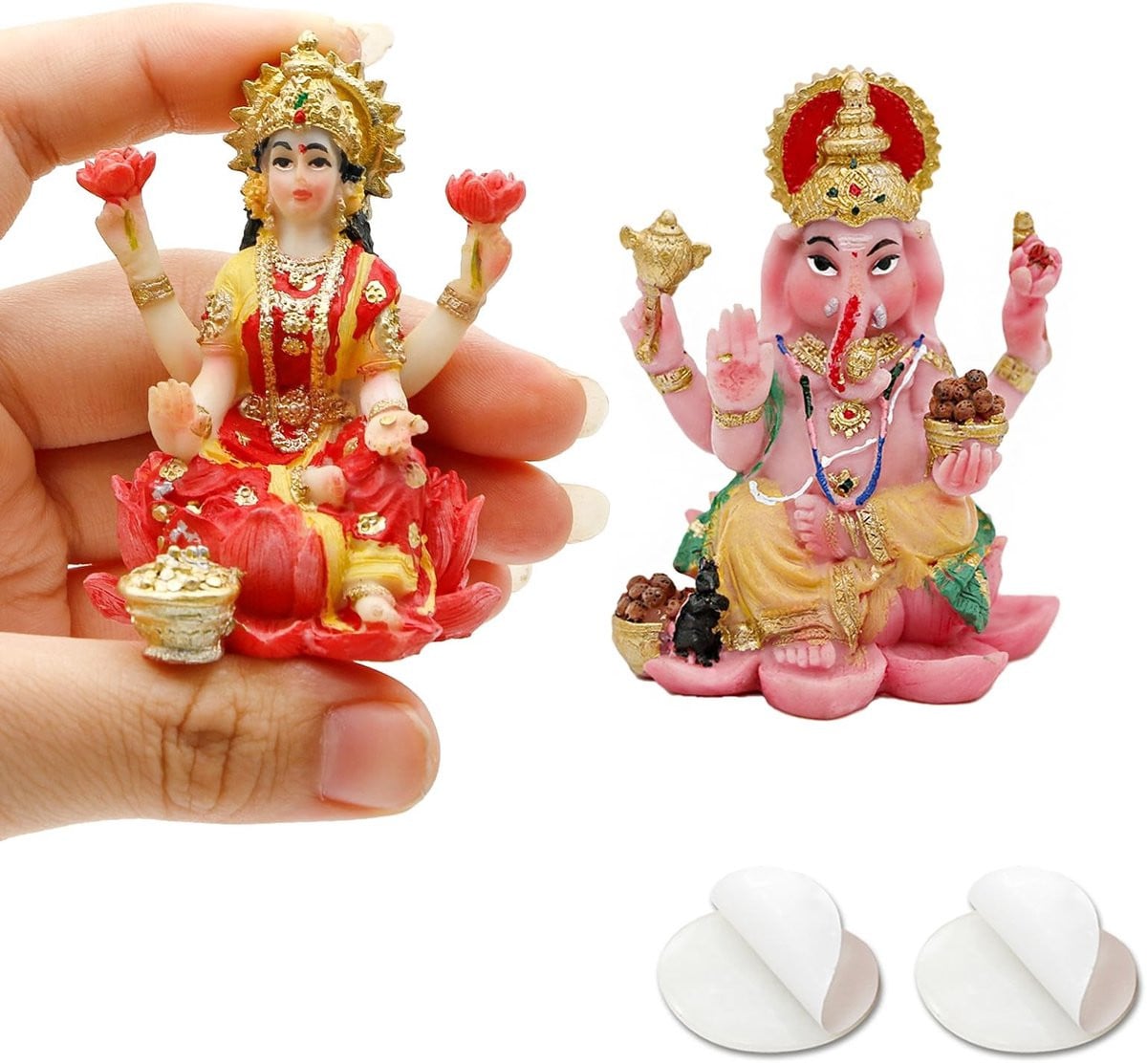 Solidchoice Ganesha en Lakshmi beeld voor in de auto