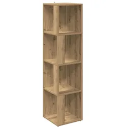 Helloshop26 - Klassischer kompakter Eckschrank 33 x 33 x 132 cm aus Eichenholz-Verbundwerkstoff
