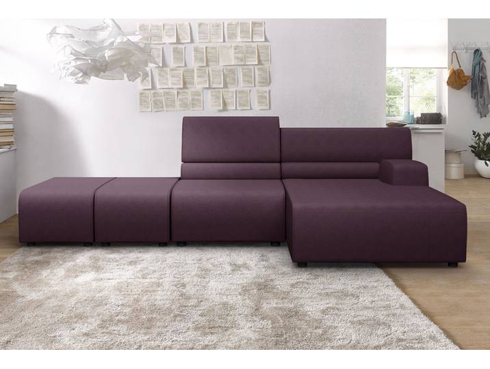 Ecksofa EGOITALIANO Babouche, Designsofa mit aussergewöhnlichem Sitzkomfort zum Wohlfühlen , lila (plum), B:384cm T:98cm, 100% Polyester. Wasserabweisende Mikrofaser., Sofas, Ecksofa