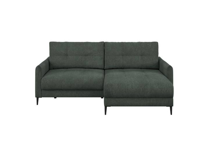 Ecksofa Polis Webstoff dunkelgrün, 221x142cm