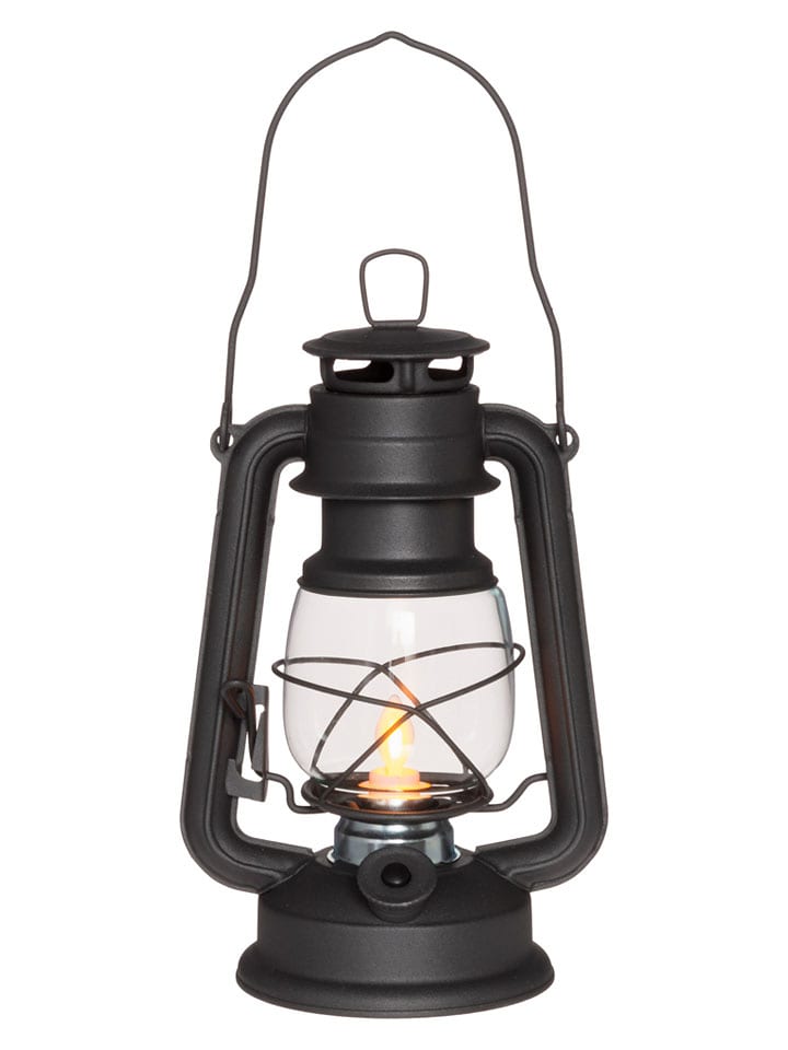 4Living LED-Laterne "Hurricane " in Schwarz/ Grau - (B)16 x (H)24,5 x (T)11,5 cm - onesize
