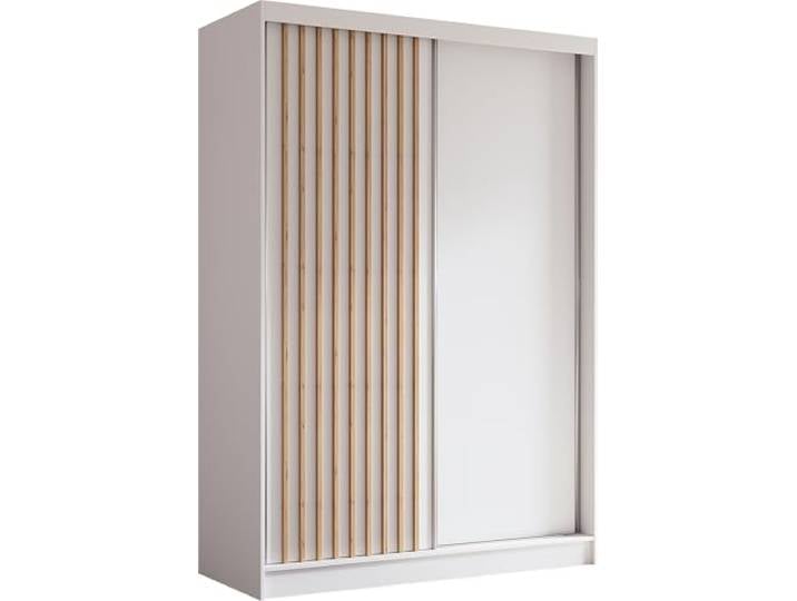 AXLIVING Cabinio Kleiderschrank 150 Breite Weiß mit Artisan Lamellen 4 Ablagefächer (40,8 cm Höhe, 72,6 cm Breite). ABS-Kanten. Viel Stauraum für Kleidung, Schuhe und Accessoires.