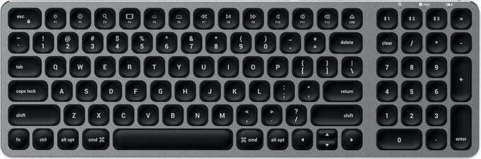 SATECHI Compact Backlit Bluetooth Tastatur kabellos grau, silber