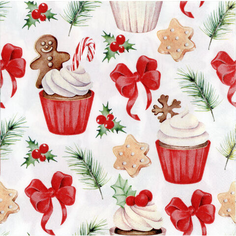 Papierservietten "Cupcake", 33 x 33 cm, 20 Stück
